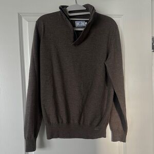 Southern Tide Men's Dark Brown Zip Up Sweater